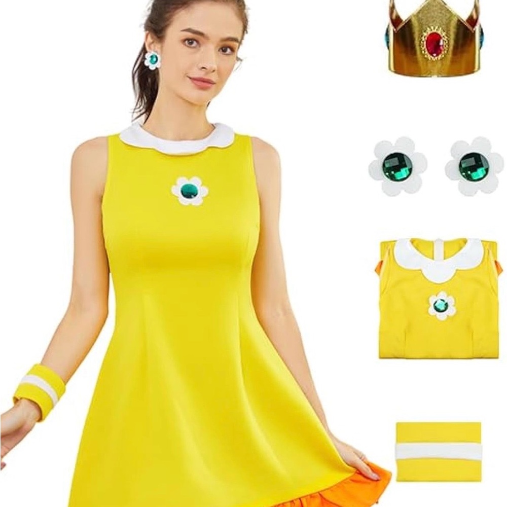 Yellow Princess daisy Costume for women’s